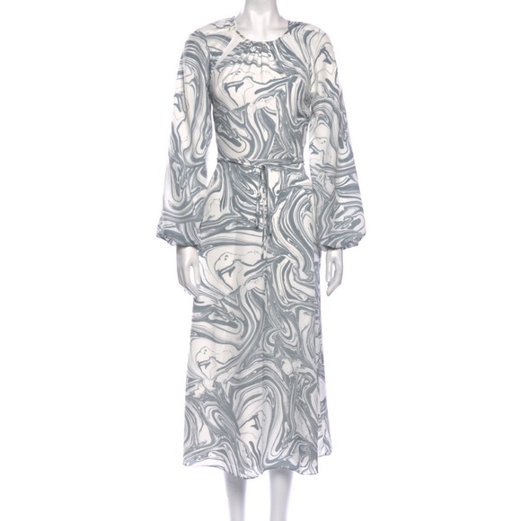 JONATHAN SIMKHAI MELLIE MARBLE PRINT MIDI DRESS - Picture 1 of 5